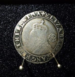 Silver sixpence of Queen Elizabeth 1573 (loan item) 