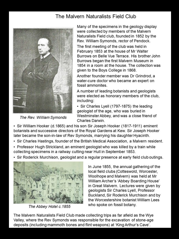 Early history of the Malvern Naturalists Field Club